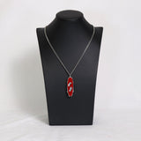Skateboard with Silver Barefeet Red Enamel \Pewter Pendant Necklace NK-160-7