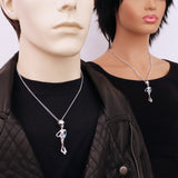 Alien Holding Faceted Crystal Ball Silver Pewter Pendant Necklace NK-247