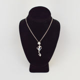 Alien Holding Faceted Crystal Ball Silver Pewter Pendant Necklace NK-247