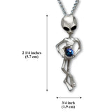 Alien Holding Faceted Crystal Ball Silver Pewter Pendant Necklace NK-247