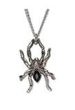 Spider with Black Crystal Body Silver Finish Pewter Pendant Necklace NK-32