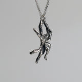 Spider with Black Crystal Body Silver Finish Pewter Pendant Necklace NK-32