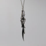 Protective Gargolye On Ceremonial Sword Silver Finish Pewter Necklace NK-346