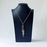 Protective Gargolye On Ceremonial Sword Silver Finish Pewter Necklace NK-346