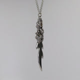 Protective Gargolye On Ceremonial Sword Silver Finish Pewter Necklace NK-346
