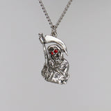 Grim Reaper with Red Crystal Eyes Pendant Necklace NK-541