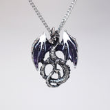 Mystical Purple Dragon Medieval Renaissance Pendant Necklace NK-589P