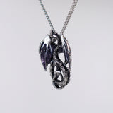 Mystical Purple Dragon Medieval Renaissance Pendant Necklace NK-589P