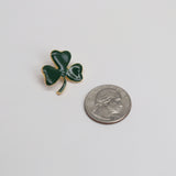 Irish Shamrock 24K Gold Filled Pin Green Enamel Three Leaf Clover St Patricks Day Sports Memorabilia P-74G