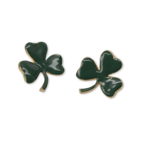 Irish Shamrock 24K Gold Filled Pin - Two Pack - Green Enamel Three Leaf Clover St Patricks Day Sports Memorabilia P-74Gx2