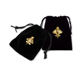 Quimbaya Flyer Pins - Set of Two - 24K GP Golden Jet Alien Artifact - Flyer Pins