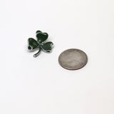 St Patricks' Day Irish Shamrock Pin Green Enamel on Pewter Three Leaf Clover PIN-74