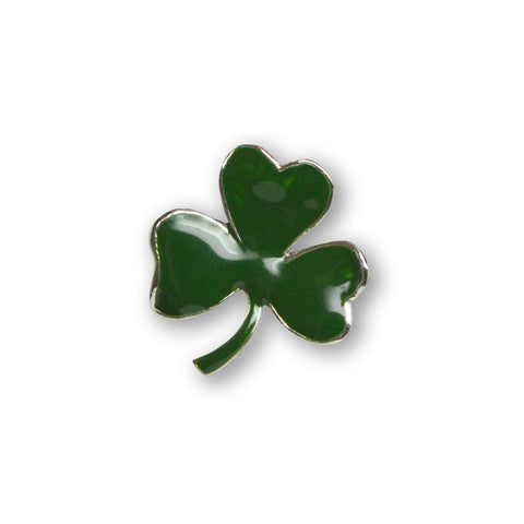 St Patricks' Day Irish Shamrock Pin Green Enamel on Pewter Three Leaf Clover PIN-74