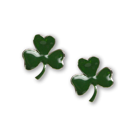 St Patricks' Day Irish Shamrock Pin - Two Pack - Green Enamel on Pewter Three Leaf Clover PIN-74x2