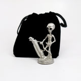 Golfing Alien Ready for a Hole In One Pewter Statue S-004