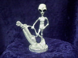 Golfing Alien Ready for a Hole In One Pewter Statue S-004