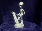 Golfing Alien Ready for a Hole In One Pewter Statue S-004