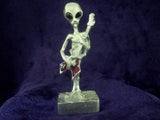 Rock and Roll Alien Playing Guitar Pewter Statue S-007