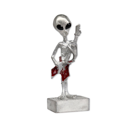 Rock and Roll Alien Playing Guitar Pewter Statue S-007