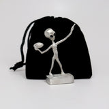 Football UFO Alien Throwing a Hail Mary Pass Pewter Statue S-008