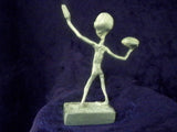 Football UFO Alien Throwing a Hail Mary Pass Pewter Statue S-008