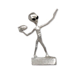 Football UFO Alien Throwing a Hail Mary Pass Pewter Statue S-008