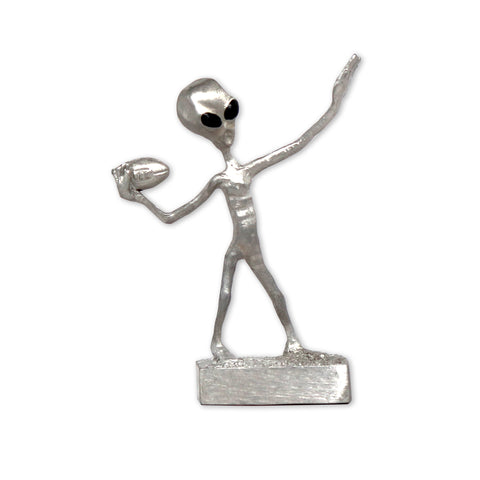 Football UFO Alien Throwing a Hail Mary Pass Pewter Statue S-008