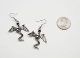 Mystical Dragon Pewter Earrings Medieval Renaissance Jewelry #1004