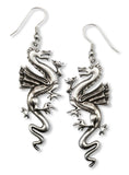 Classic Dragon Earrings In Silver Pewter #529