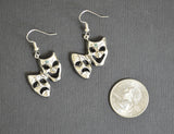 Comedy Tragedy Masks Silver Pewter Earrings #782