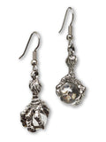 Gothic Dragon Claw Earrings with Clear Crystal Ball #932