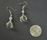 Gothic Dragon Claw Earrings with Clear Crystal Ball #932