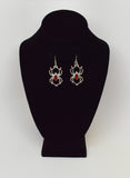 Gothic Spider with Red Stone Body Silver Pewter Earrings #952R