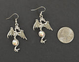 Mystical Gothic Dragon Pewter Earrings Medieval Renaissance Jewelry #955AB