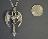 Gothic Dragon Head with Wings Medieval Renaissance Pendant Necklace NK-127