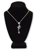Alien Holding Faceted Crystal Ball Silver Pewter Pendant Necklace NK-247