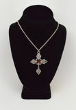 Gothic Cross with Red Stone Medieval Renaissance Pendant Necklace NK-366