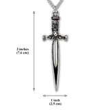 Sword with Enscribed Handle Medieval Rennaissance Pendant Necklace NK-375