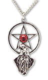 Wizard and Pentacle Silver Medieval Renaissance Pendant Necklace NK-405R