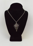 Spider on Cross with Web and Red Austrian Crystal Pendant Necklace NK-448