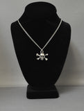 Skull and Crossbones Silver Finish Pewter Pendant Necklace NK-453