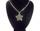 Spider in Web with Red Austrian Crystal Pendant Necklace (medium) NK-469
