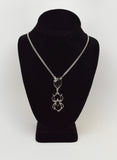 Gothic Black Stone Pendant with Hanging Spider Pendant Necklace NK-496B