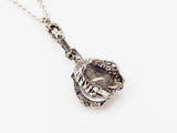 Gothic Dragon Claw Holding Crystal Ball Pendant Necklace NK-552