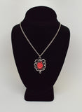 Gothic Red Rose Cameo Surrounded by Thorns Pendant Necklace NK-604RB