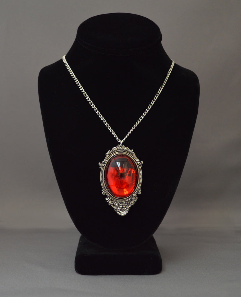 thumbnail image 2 of Mystical Quarter Moon Pewter Pendant Necklace – Faceted Clear Crystal, 20 Inch Chain 2 of 5