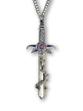 Gothic Rose on Thorns Surrounding Sword Medieval Renaissance Pendant Necklace NK-625