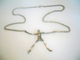 Gothic Skeleton with Moving Arms and Legs Silver Pewter Pendant Necklace NK-630