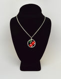 Retro Red Cherries in Vines Classic Pendant Necklace NK-673