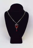 Gothic Romance Red Heart Austrian Crystals Thorns and Roses Romance Pendant Necklace NK-677